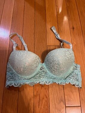 Teal lace bra